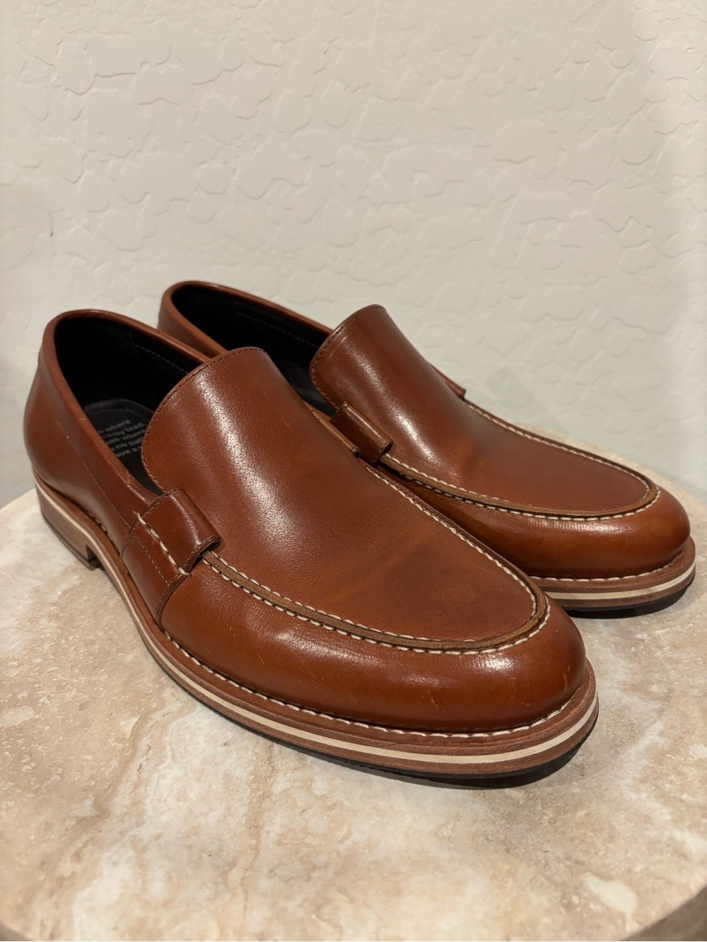 Helm The Wilson Teak Men's Brown Leather Slip-On Loafers